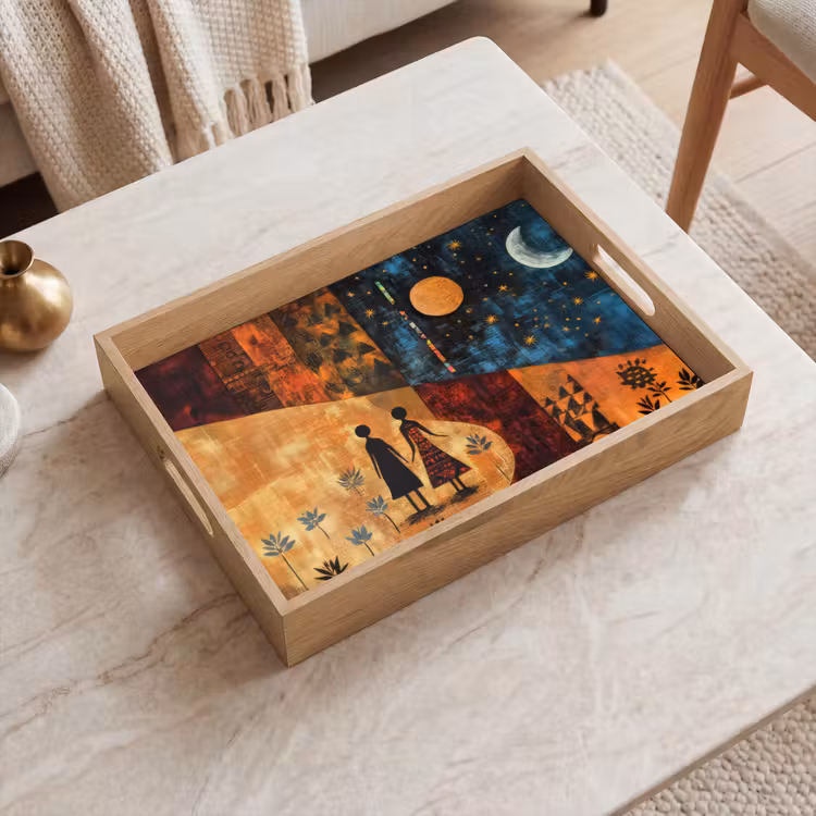 Tray - Silhouettes - Abstract - Sun - Moon — 2