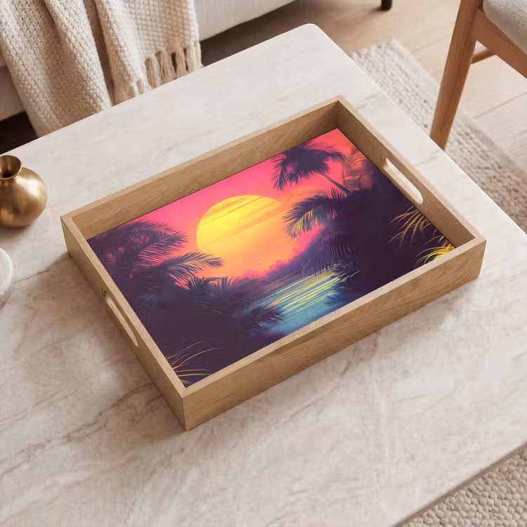 Tray - Sun - Yellow - Palm trees - Tropical — 2