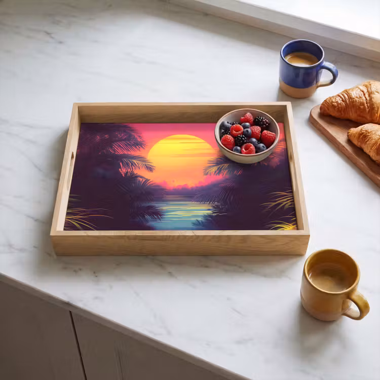 Tray - Sun - Yellow - Palm trees - Tropical — 3