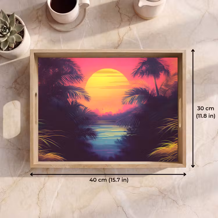 Tray - Sun - Yellow - Palm trees - Tropical — 7