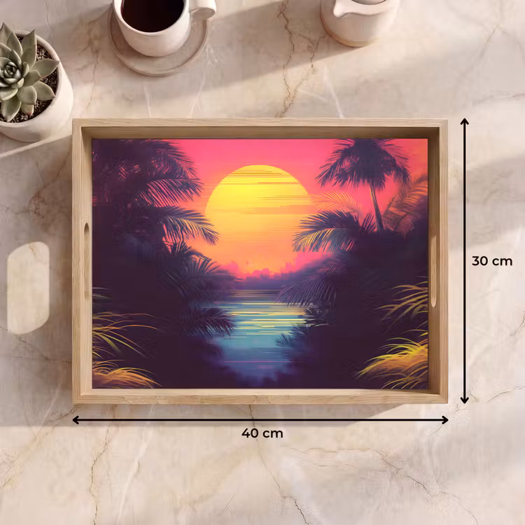 Tray - Sun - Yellow - Palm trees - Tropical — 8