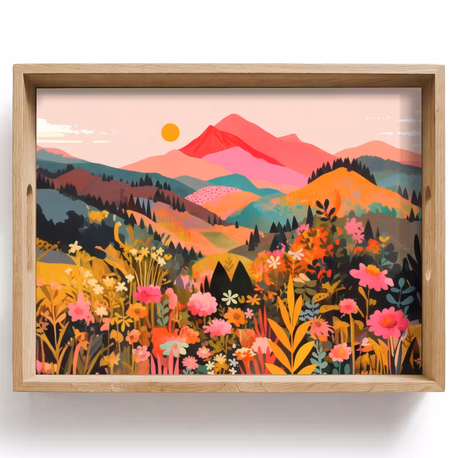 Tray - Sunset - Mountain valley - Contrast — 1