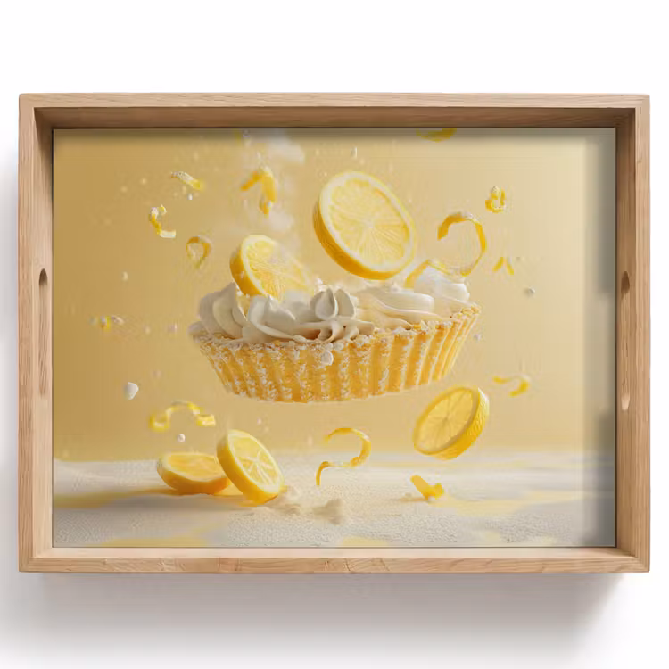 Tray - Lemon - Cake - Food - Yellow — 1