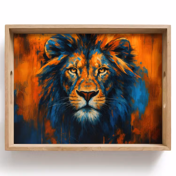 Tray - Painting - Lion head - Orange — 1