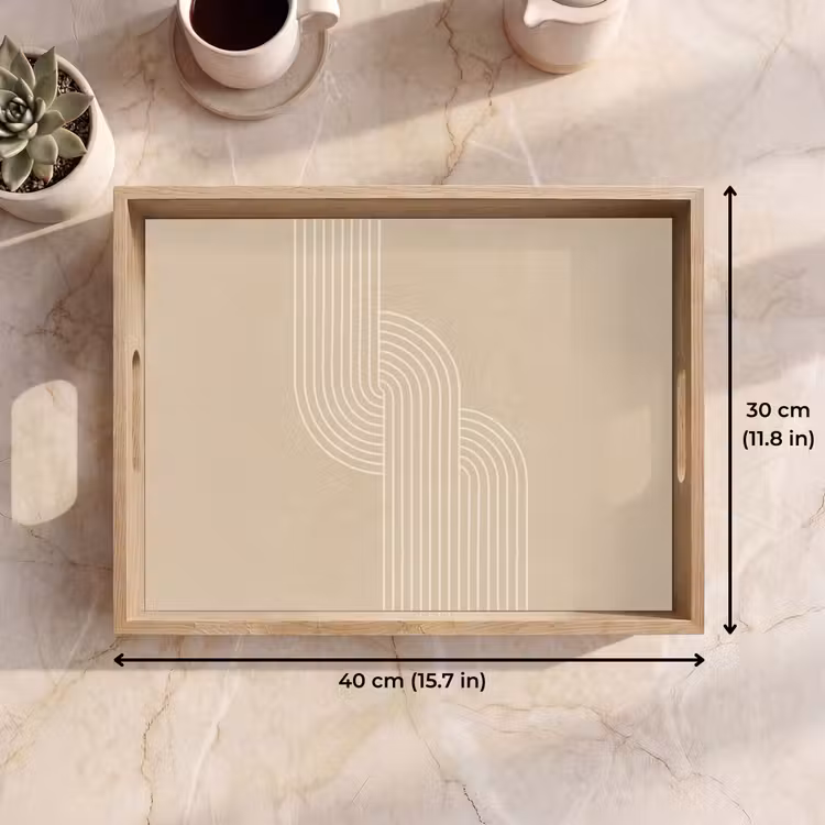 Tray - Parallel lines - Light texture - Beige — 7
