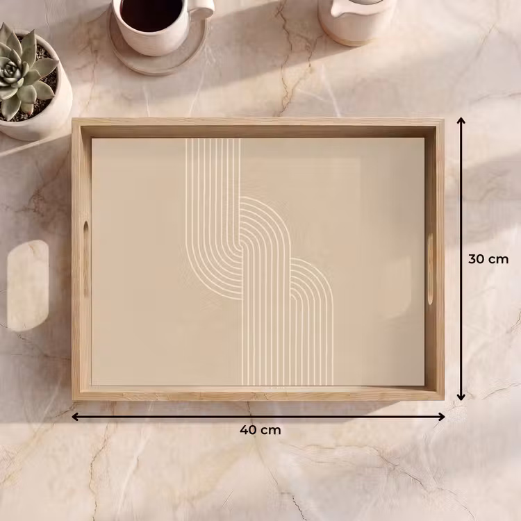 Tray - Parallel lines - Light texture - Beige — 8