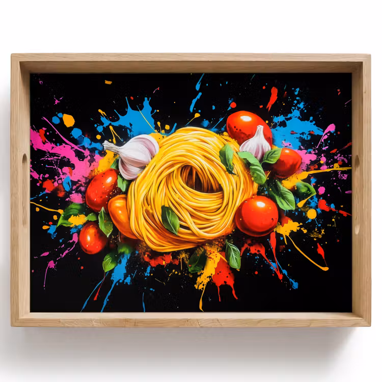 Tray - Spaghetti - Graffiti - Paint - Colorful - Food - Modern — 1