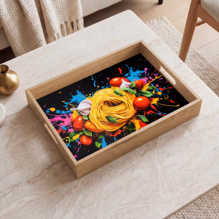 Tray - Spaghetti - Graffiti - Paint - Colorful - Food - Modern — 2