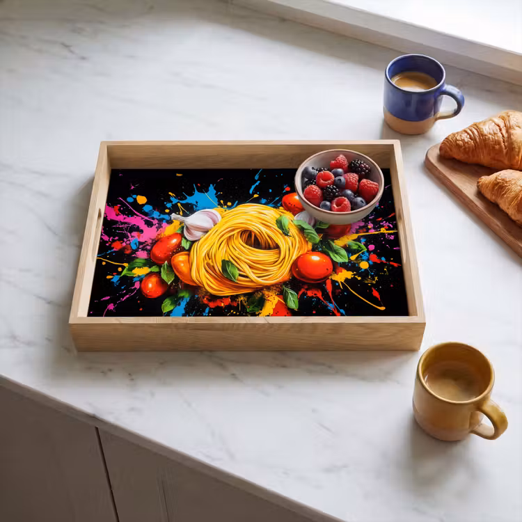 Tray - Spaghetti - Graffiti - Paint - Colorful - Food - Modern — 3