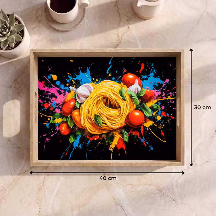 Tray - Spaghetti - Graffiti - Paint - Colorful - Food - Modern — 8