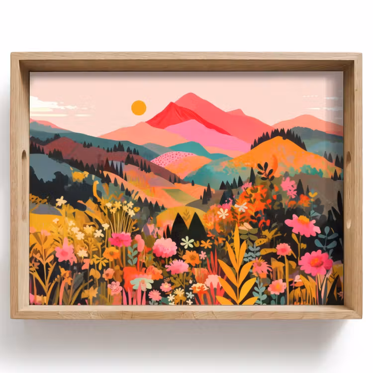 Tray - Sunset - Mountain valley - Contrast — 1