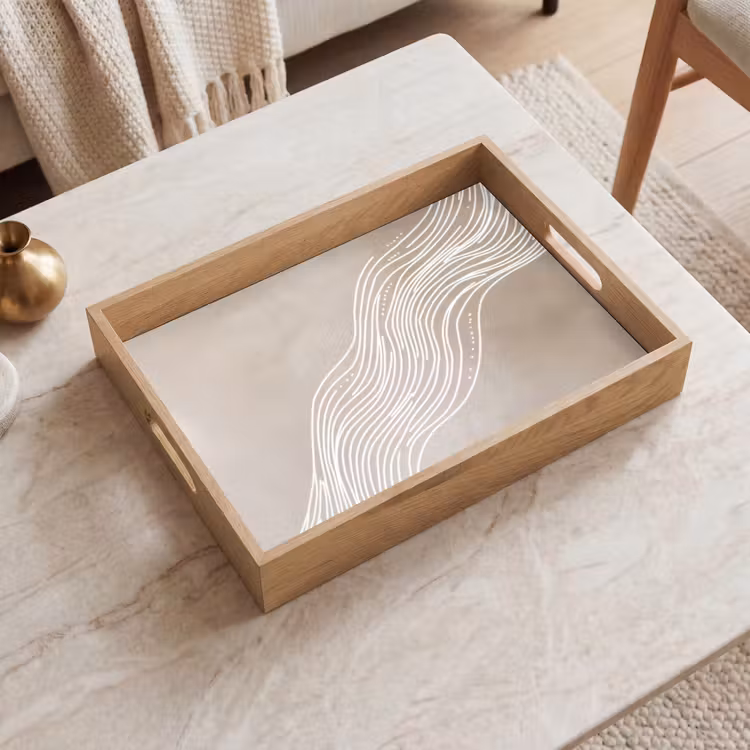 Tray - Wavy lines - Flowing - Sand color — 2