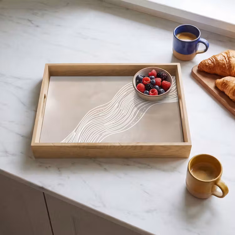 Tray - Wavy lines - Flowing - Sand color — 3