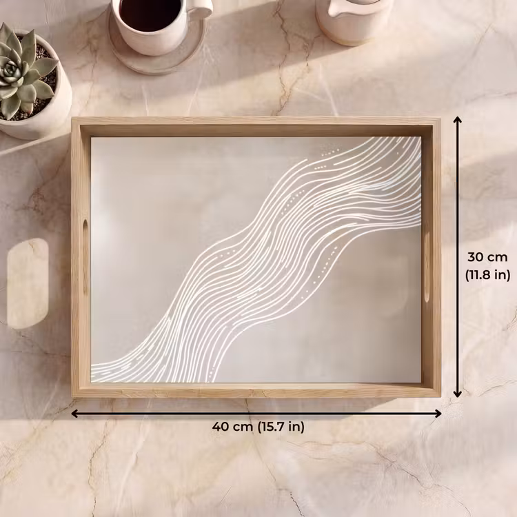 Tray - Wavy lines - Flowing - Sand color — 7