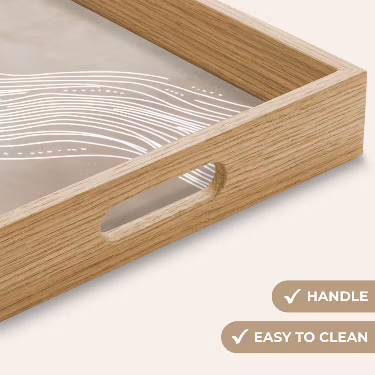 Tray - Wavy lines - Flowing - Sand color — 9