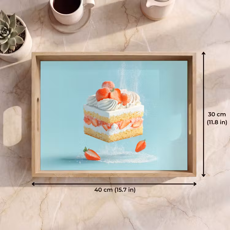 Tray - Whipped cream - Cake - Blue - Food — 7