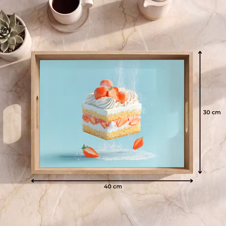 Tray - Whipped cream - Cake - Blue - Food — 8