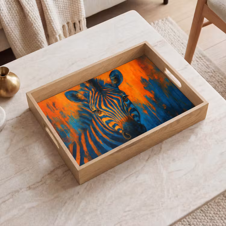 Tray - Zebra - Abstract - Blue — 2