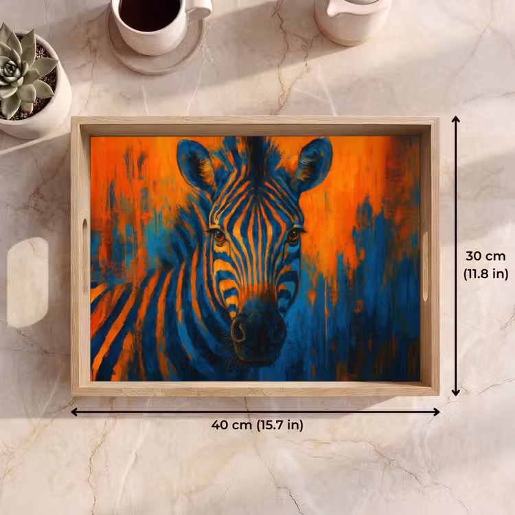 Tray - Zebra - Abstract - Blue — 7