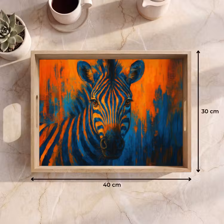 Tray - Zebra - Abstract - Blue — 8
