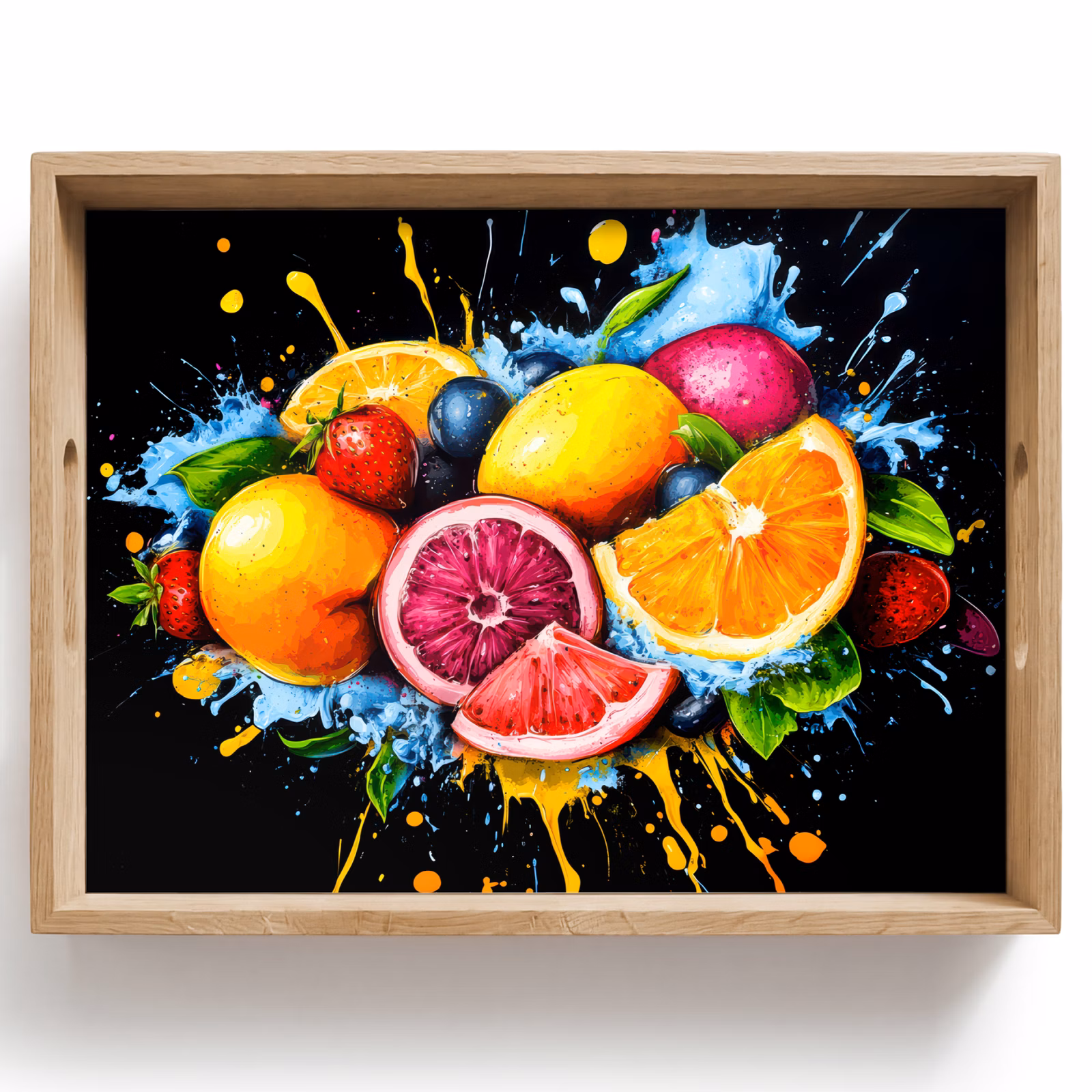 Tray - Fruit - Graffiti - Colorful - Orange - Strawberry - Abstract — 1