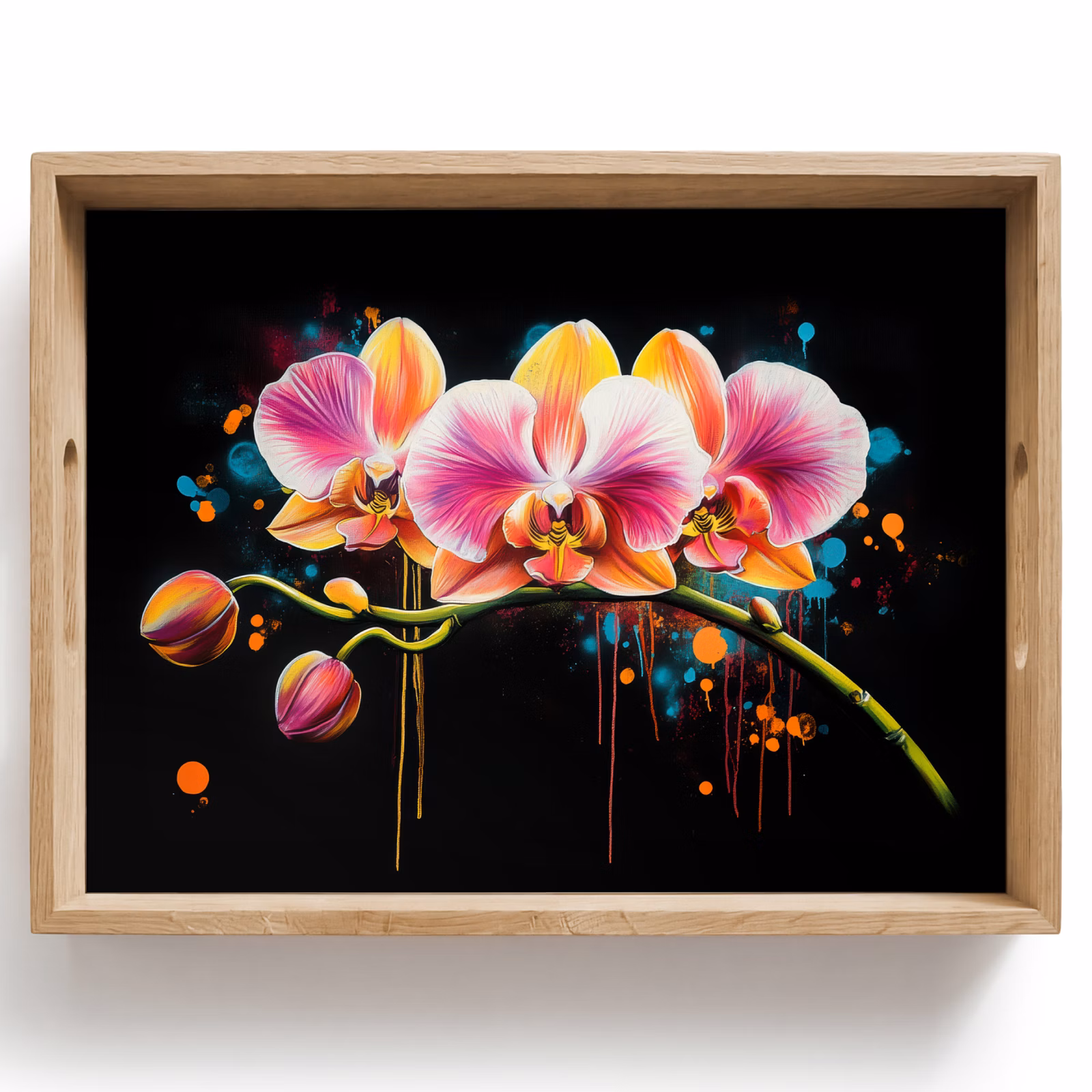 Tray - Orchid - Graffiti - Colorful - Flowers - Abstract — 1
