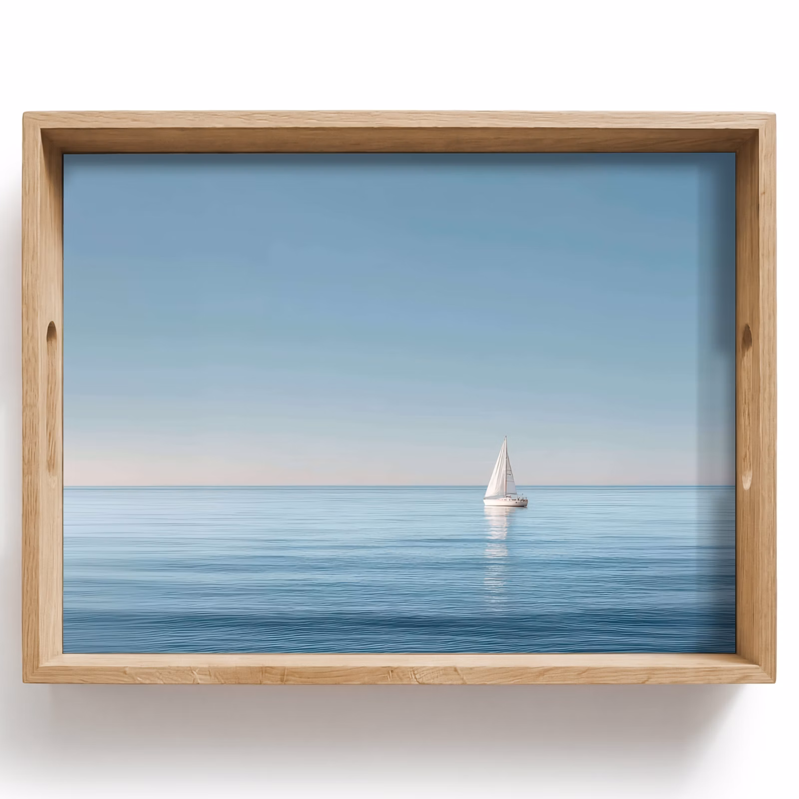 Tray - Sailboat - Calm sea - Bright blue sky — 1