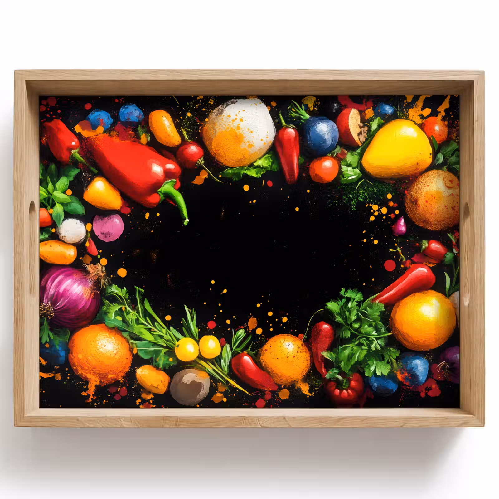Tray - Vegetables - Graffiti - Colorful - Cooking - Abstract — 1