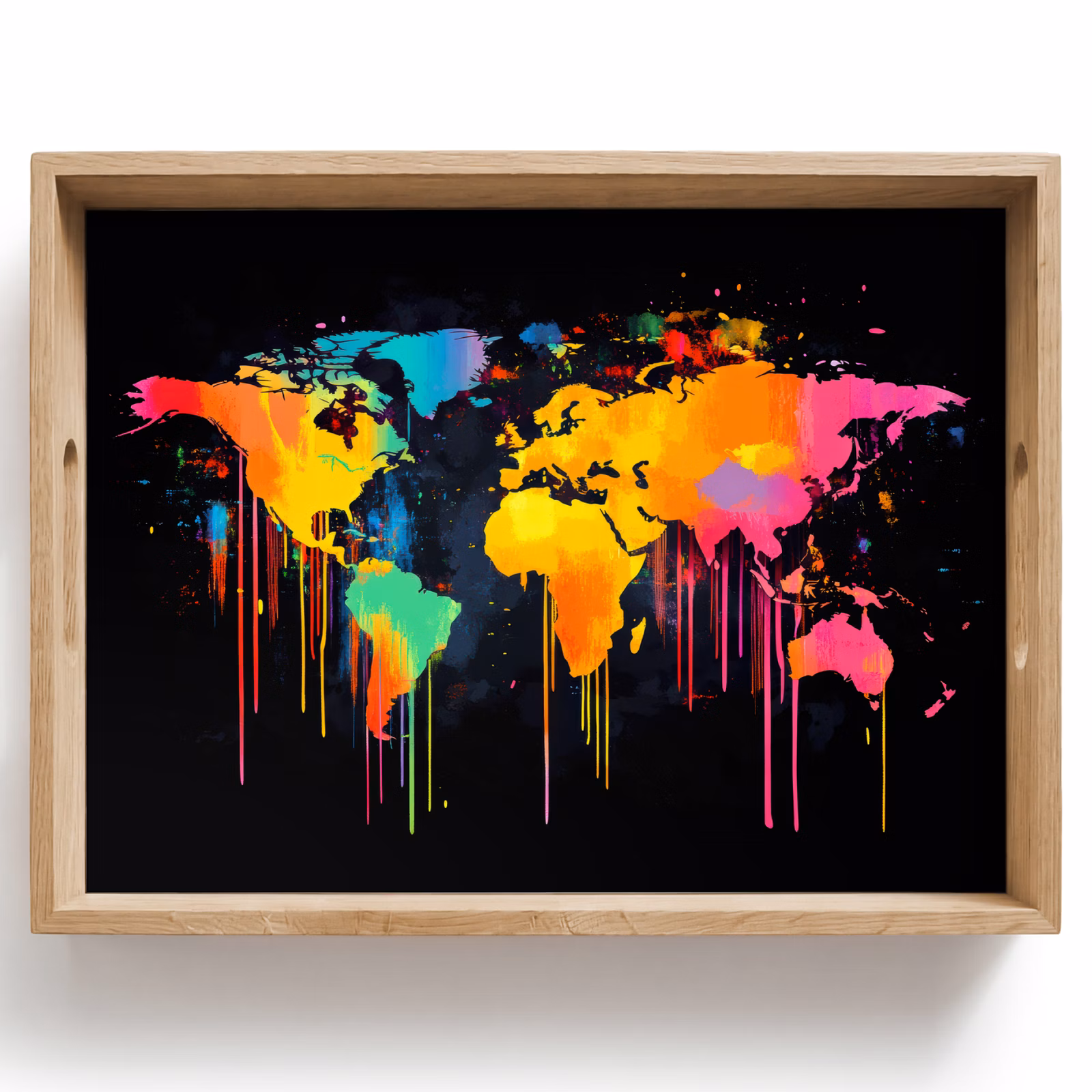 Tray - World map - Paint - Colorful - Graffiti - World — 1