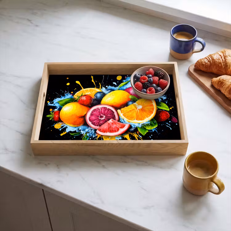 Tray - Fruit - Graffiti - Colorful - Orange - Strawberry - Abstract — 3