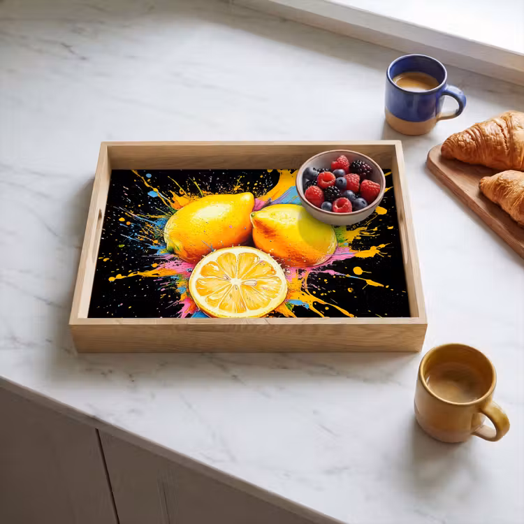 Tray - Lemon - Graffiti - Colorful - Paint - Modern — 3
