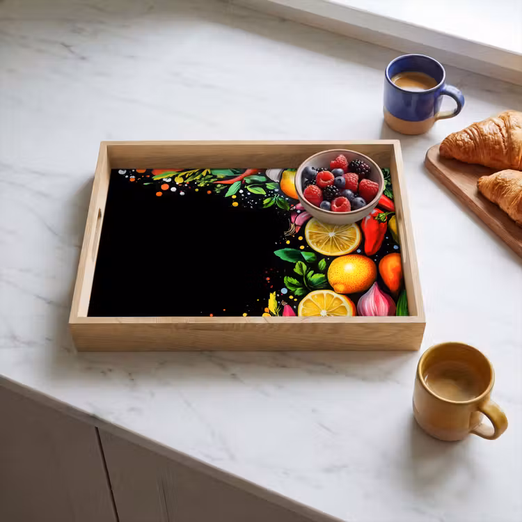 Tray - Lemons - Pepper - Herbs - Graffiti - Paint - Abstract — 3