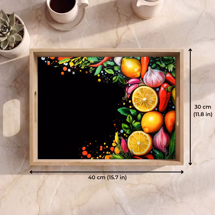 Tray - Lemons - Pepper - Herbs - Graffiti - Paint - Abstract — 7