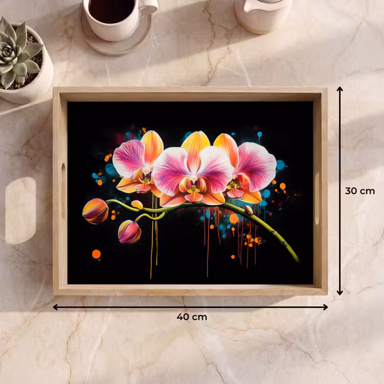 Tray - Orchid - Graffiti - Colorful - Flowers - Abstract — 8