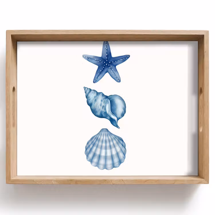 Tray - Starfish - Shells - Blue — 1