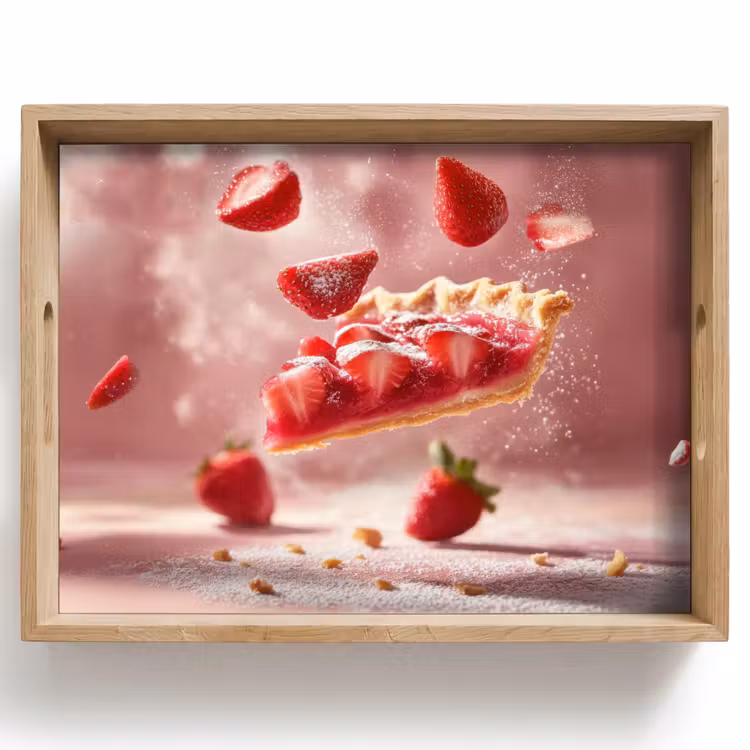 Tray - Strawberry - Cake - Food - Pink — 1