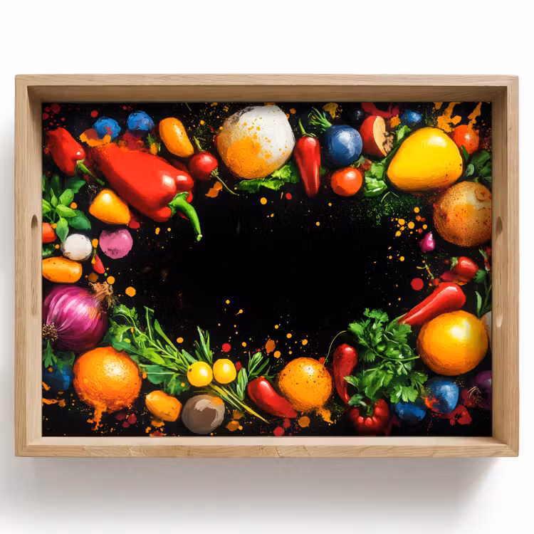 Tray - Vegetables - Graffiti - Colorful - Cooking - Abstract — 1