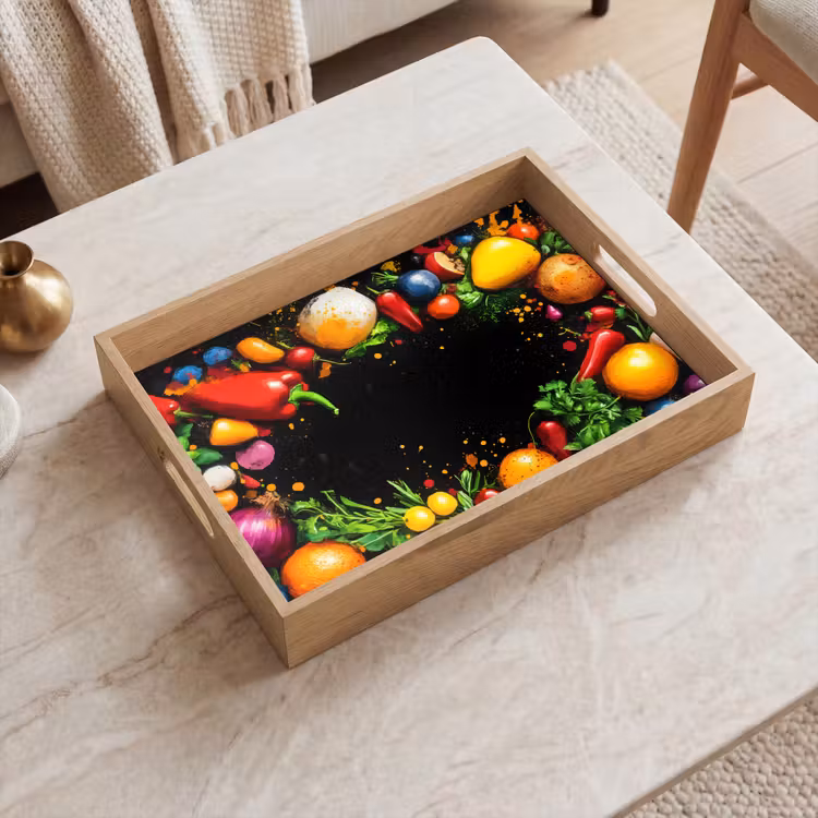 Tray - Vegetables - Graffiti - Colorful - Cooking - Abstract — 2