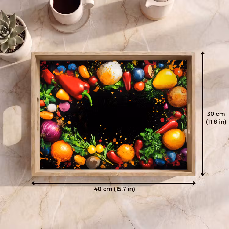 Tray - Vegetables - Graffiti - Colorful - Cooking - Abstract — 7