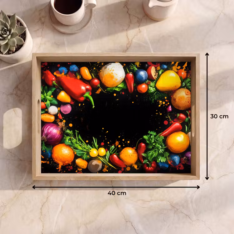 Tray - Vegetables - Graffiti - Colorful - Cooking - Abstract — 8