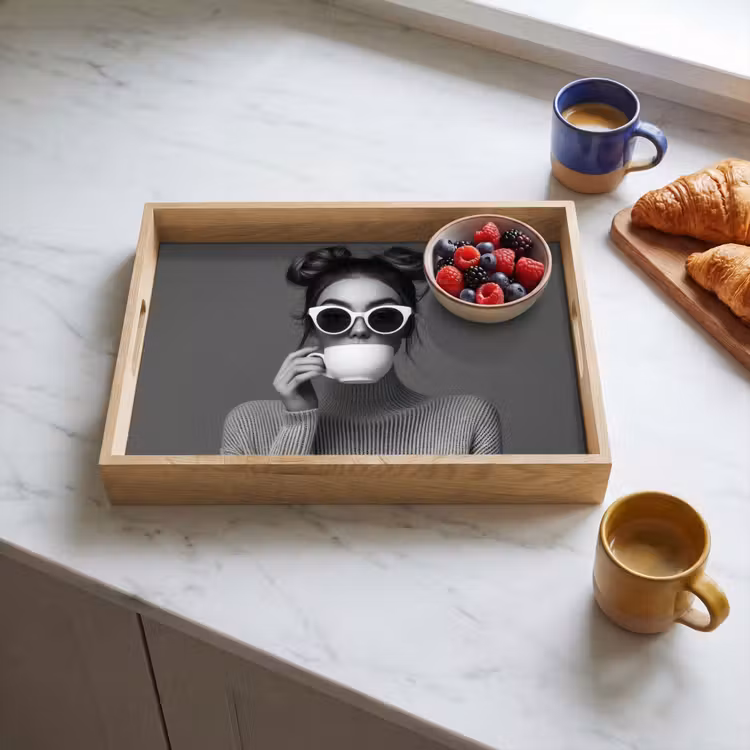 Tray - Woman - Coffee - Black - White — 3