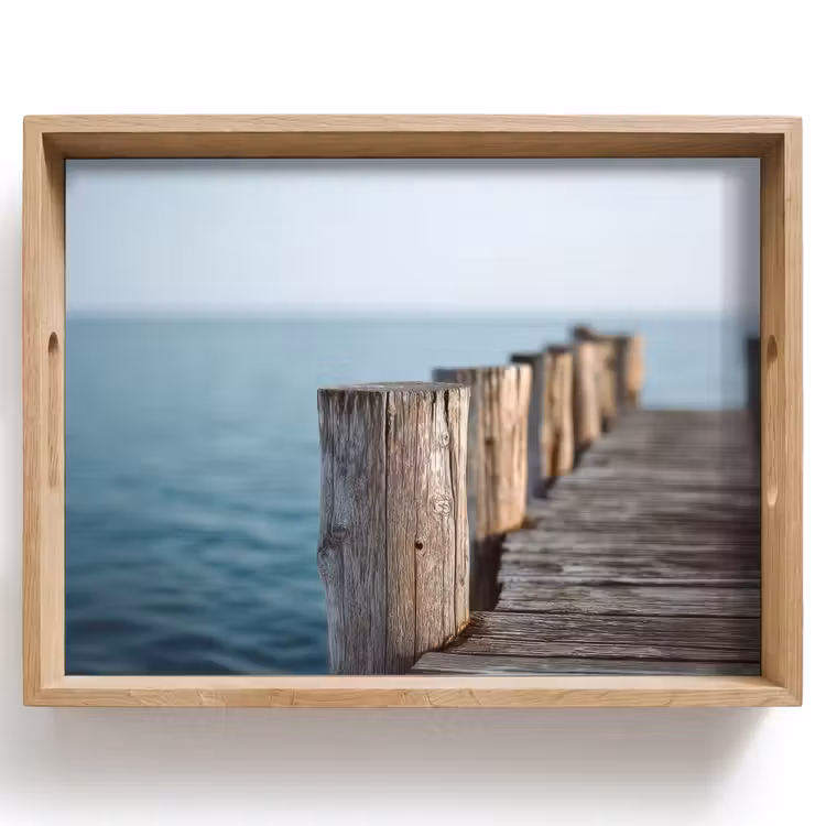 Tray - Wooden scaffolding - Bright blue sky — 1