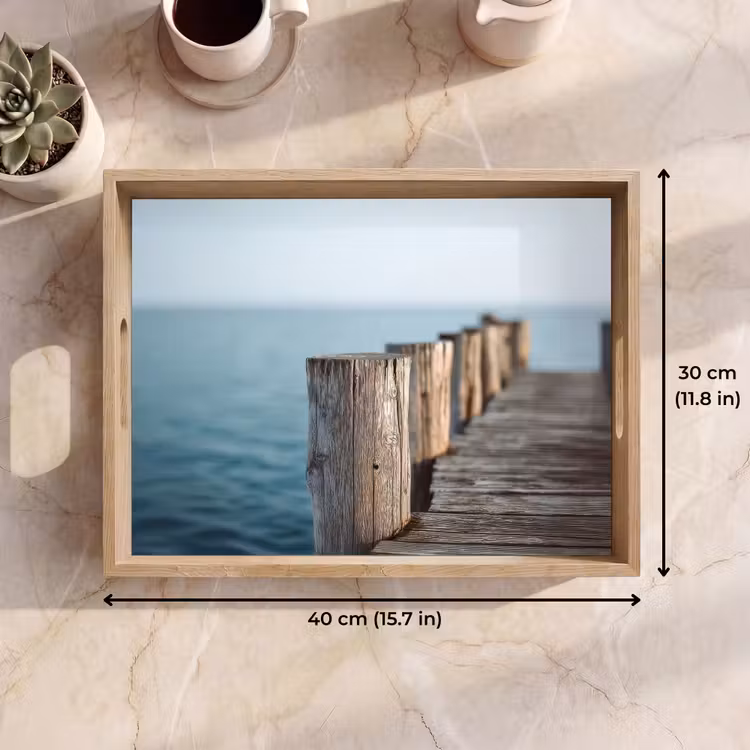 Tray - Wooden scaffolding - Bright blue sky — 7