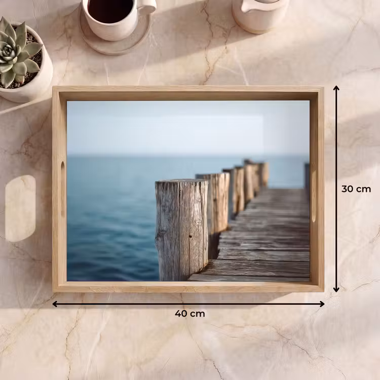 Tray - Wooden scaffolding - Bright blue sky — 8