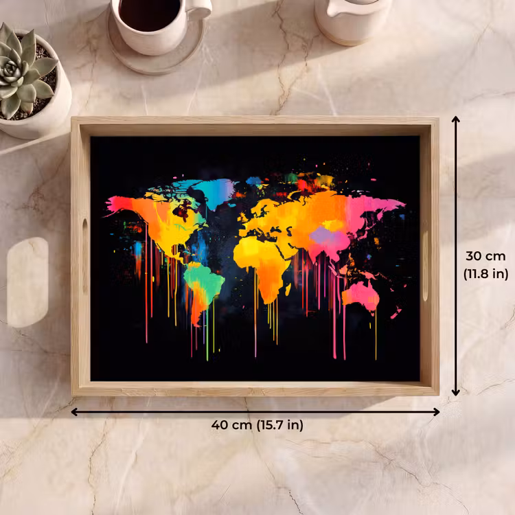Tray - World map - Paint - Colorful - Graffiti - World — 7