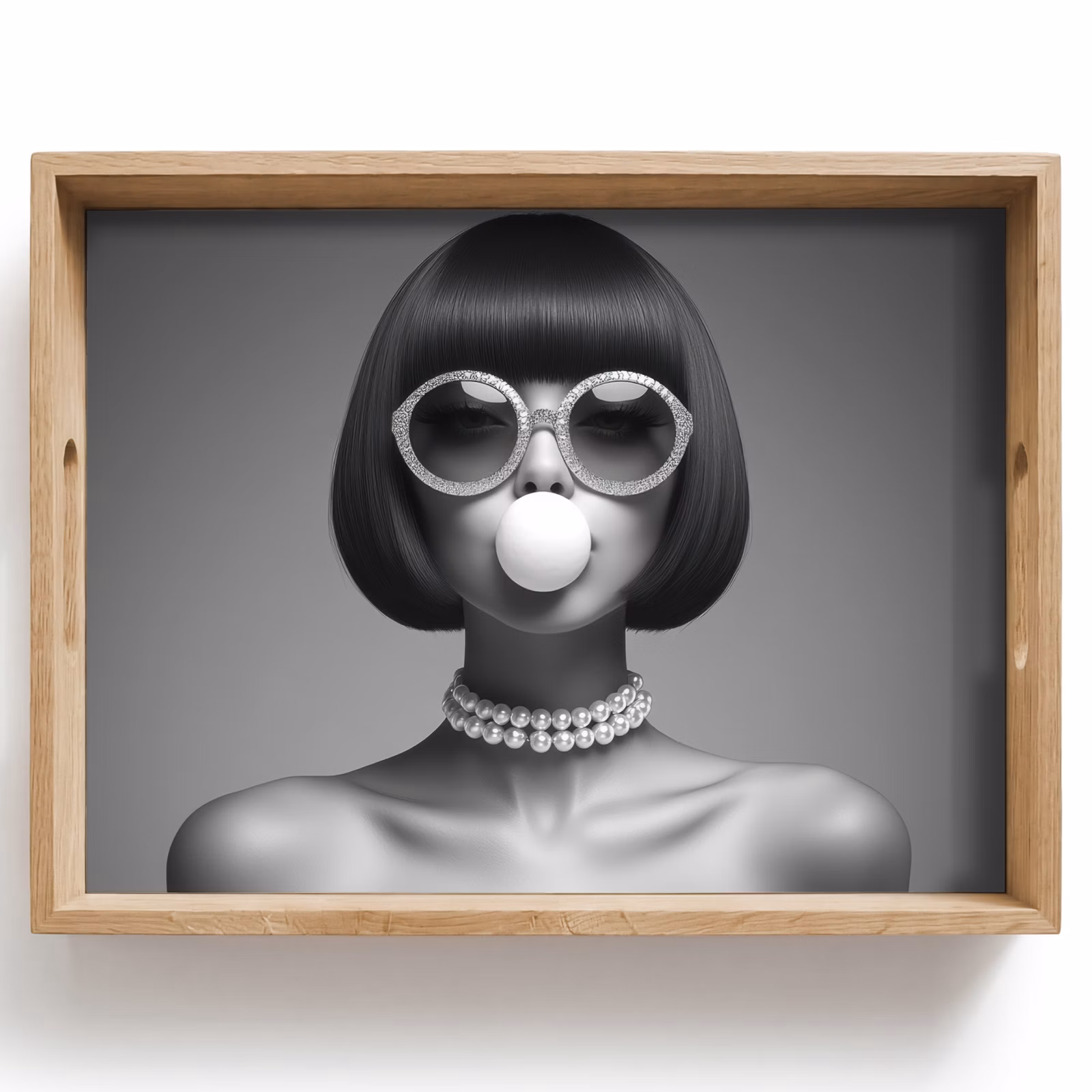 Tray - Woman - Black and White - Necklace - Sunglasses — 1