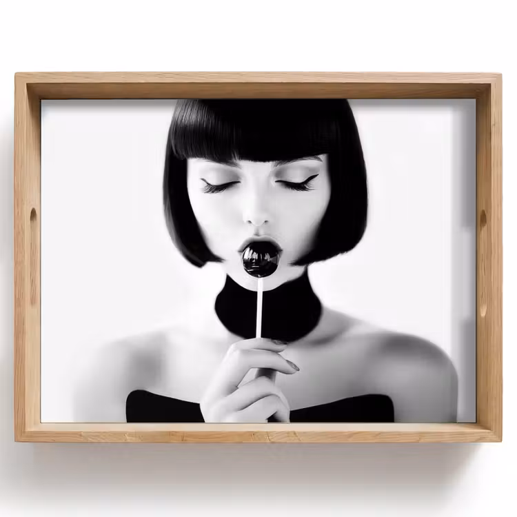 Tray - Woman - Lolly - Black - White — 1