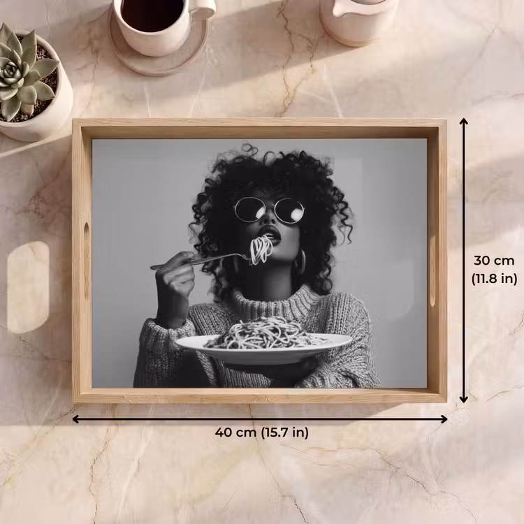 Tray - Woman - Pasta - Black - White — 7