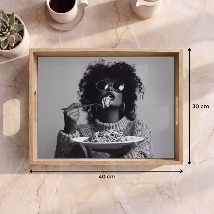 Tray - Woman - Pasta - Black - White — 8