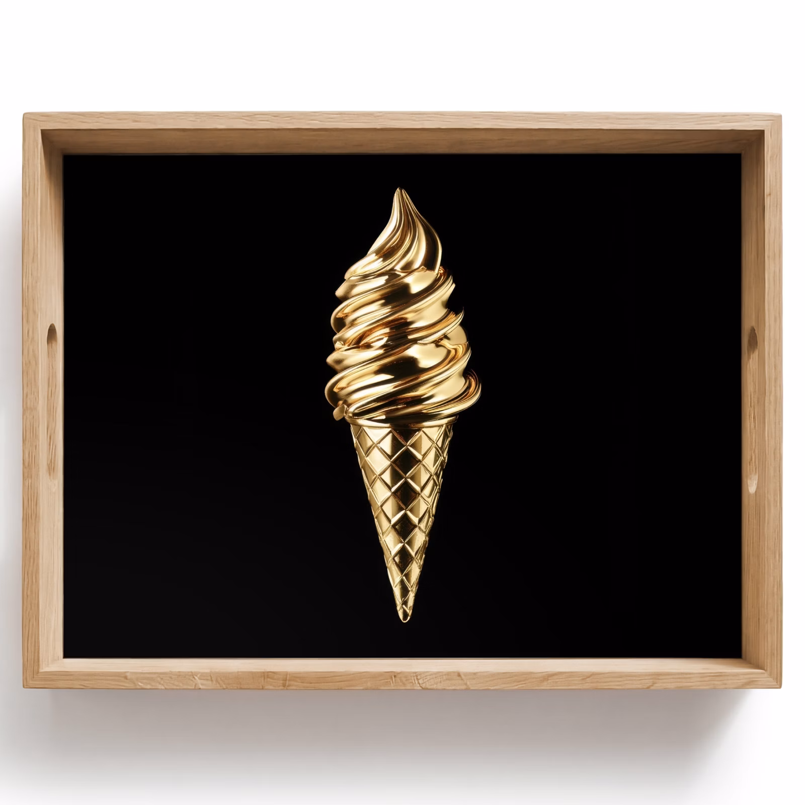 Tray - Ice cream - Gold - Black - Food — 1